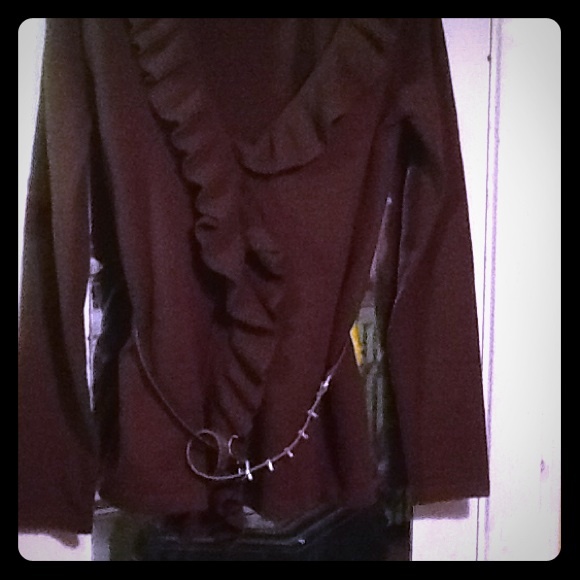 Chocolate cardigan , ruffled