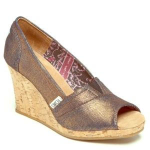 Toms open toe wedge