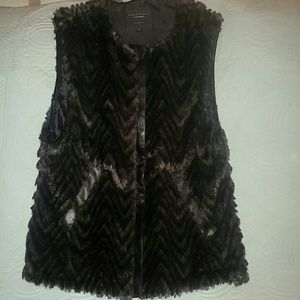 FAUX CHOCOLATE BROWN SABLE VEST