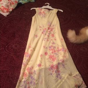 Chiffon yellow dress