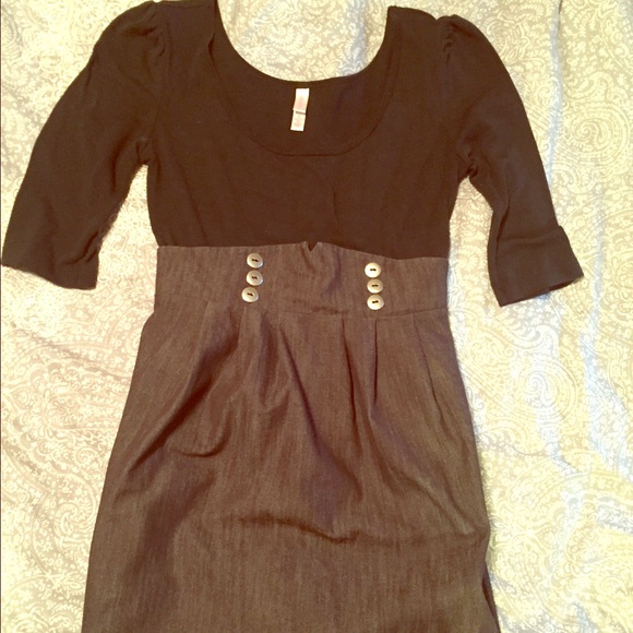 Black and grey "Xhiliration" dress