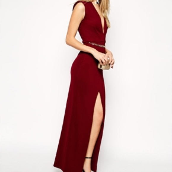 ASOS Dresses & Skirts - ASOS TALL Deep Plunge Maxi with belt