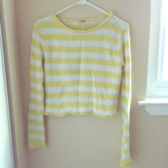 ✅ SOLD - Free People Yellow Stripe Sweater
