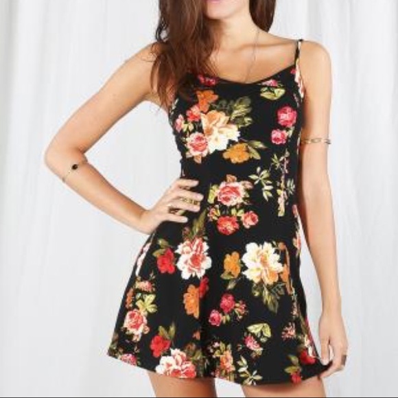 Floral Black Dress