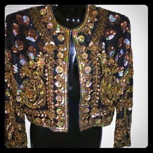 Lille Rubin Vintage 100% Silk Evening Jacket, Sz M