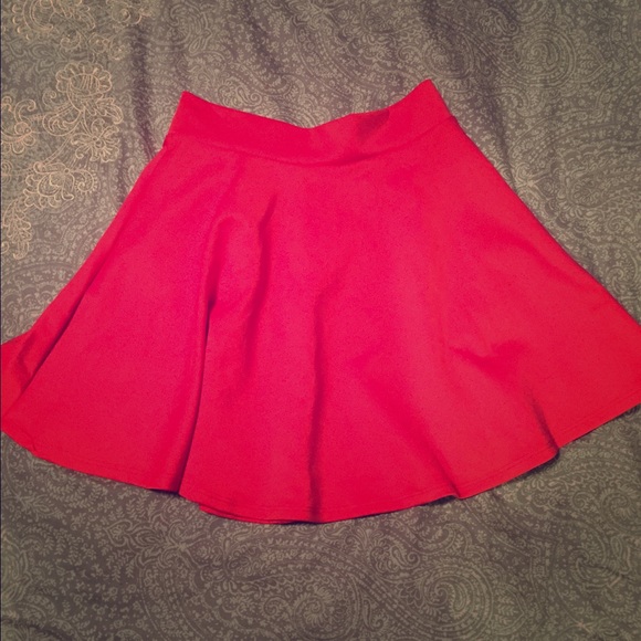 Coral skater skirt with zip back