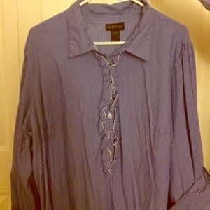 Pinstripe button up tunic