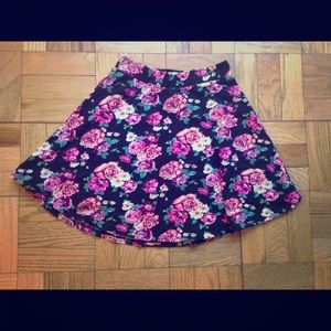 Floral circle skater skirt