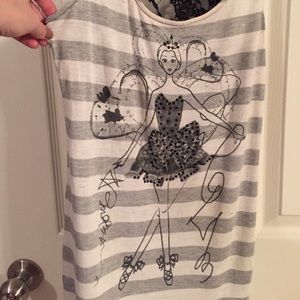 Cute ballerina tank top with black lace back