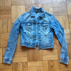 Denim jacket with Aztec embroidery