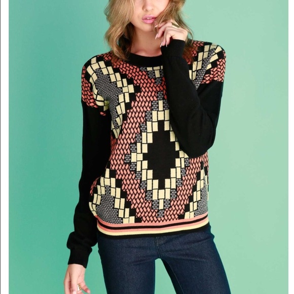Sweaters - ❗️SALE❗️Geometric Pattern Pullover Sweatshirt