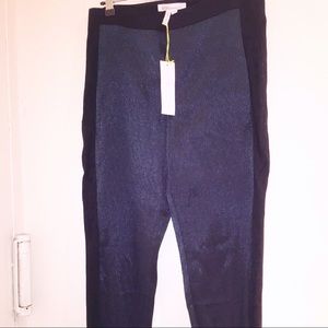 bcbgeneration blue-green shimmer pant, size 6