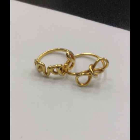 Rad or Bow s/s gold dipped Ring  can do custom