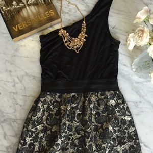 Nordstrom one sleeve cotton and lace dress