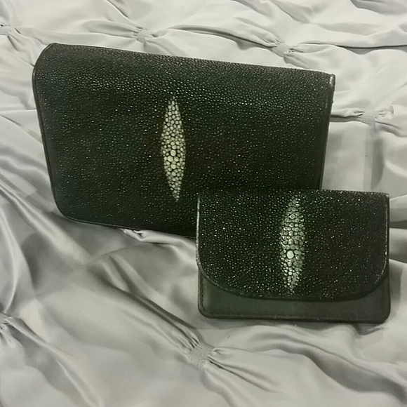 Real Thai stingray clutch and change purse