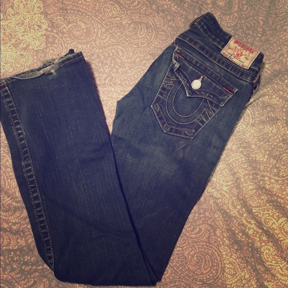 Medium wash "True Religion" boot cut denim