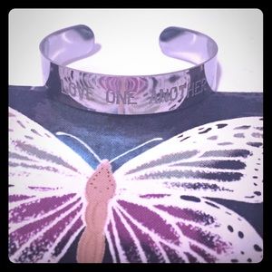 Metal cuff "LOVE ONE ANOTHER" bracelet