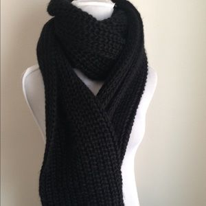 Huge Black Knit Tobi Scarf