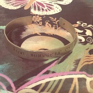 Metal cuff "love yourself ❤️" bracelet