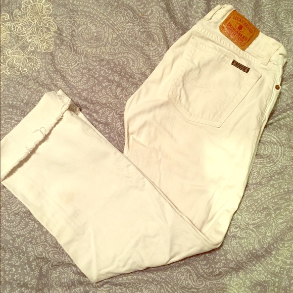 White "Lucky" crop denim