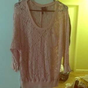 Pink lace top