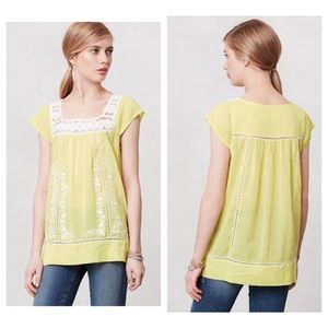Anthropologie "Embroidered Aureolin Tunic"
