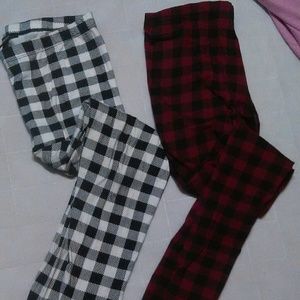 Checker print leggings