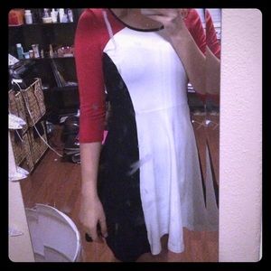 Express Black White and Red Dress