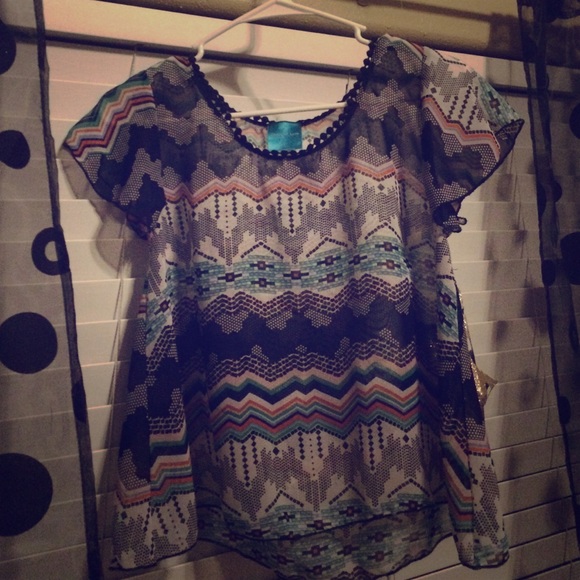 Sheer blouse; Colors of Love, never worn