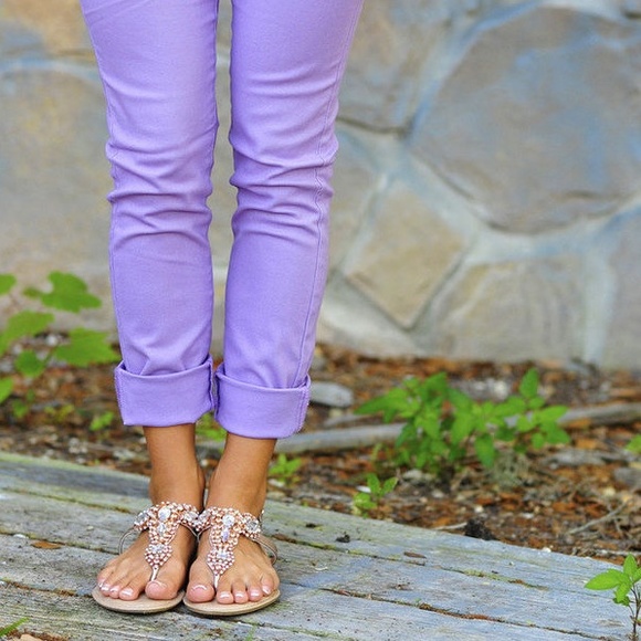 BUNDLED Lilac Purple Ankle Jeans