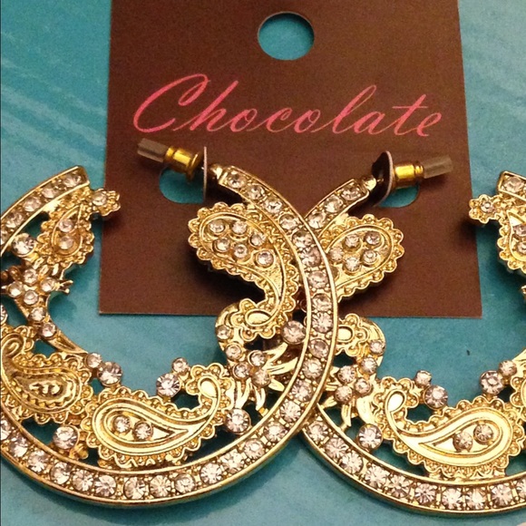 Gold Paisley Earrings