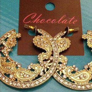 Gold Paisley Earrings