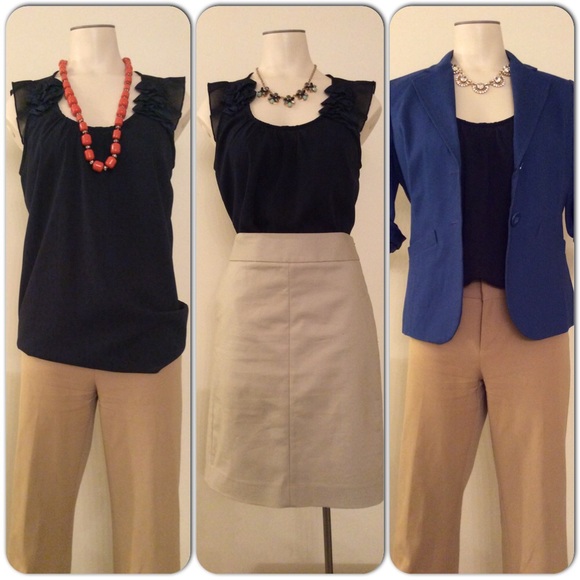Black and Navy dot blouse
