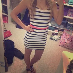 H&M black & white striped dress. Gently used