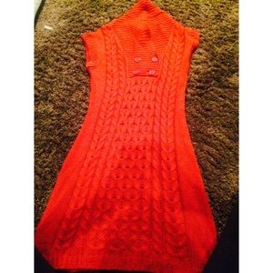 Red sweater dress