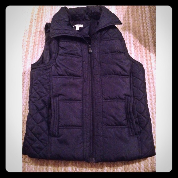 Navy blue quilted vest