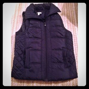 Navy blue quilted vest