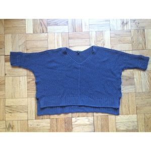 Chunky blue knit dolman sweater