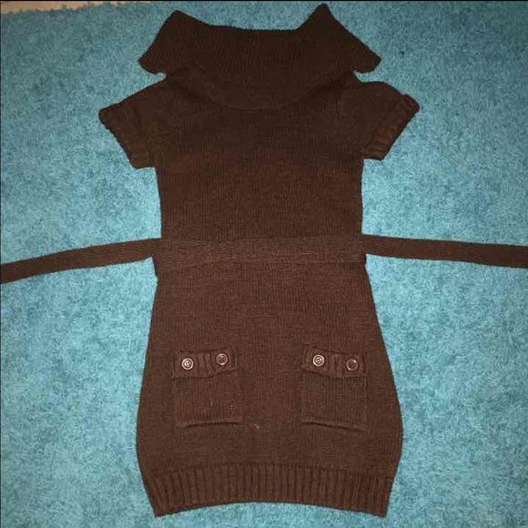 Brown Turtle Neck Dress