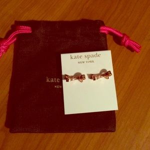 Kate Spade Rose Gold bow earrings