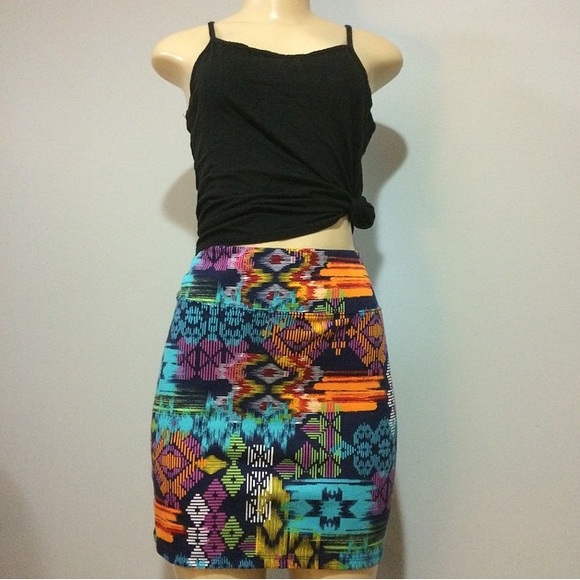 Aztec print skirt