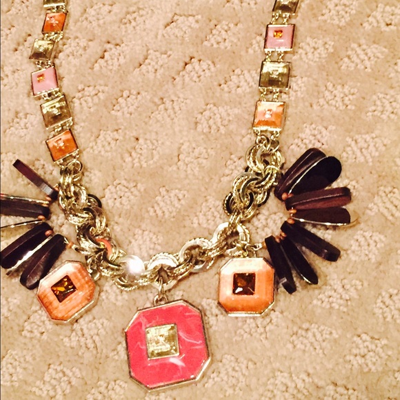Last Chance! Loft Pink and Wood Statement Necklace