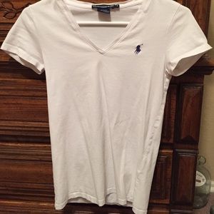White polo v-neck