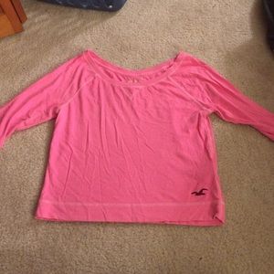 bright pink hollister shirt