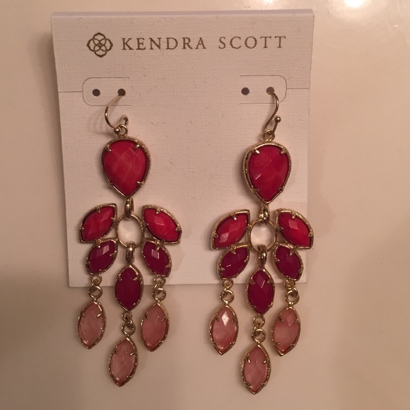 Kendra Scott red chandelier earrings