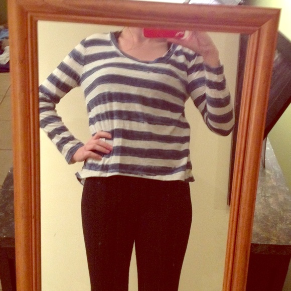 Blue and White Long Sleeve Shirt - Picture 1 of 2