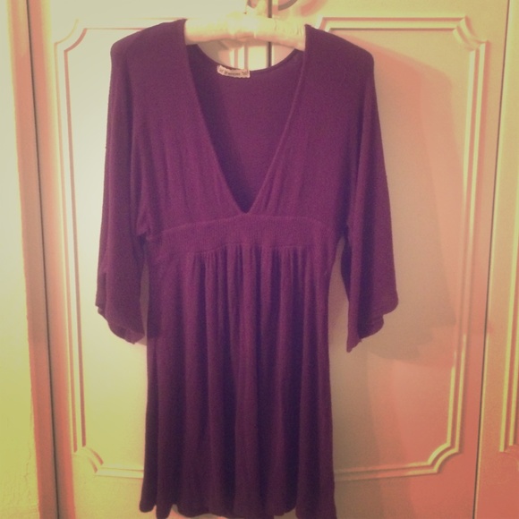 Forever21 purple V neck three quarter sleeve top