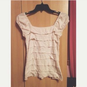White Ruffle Top