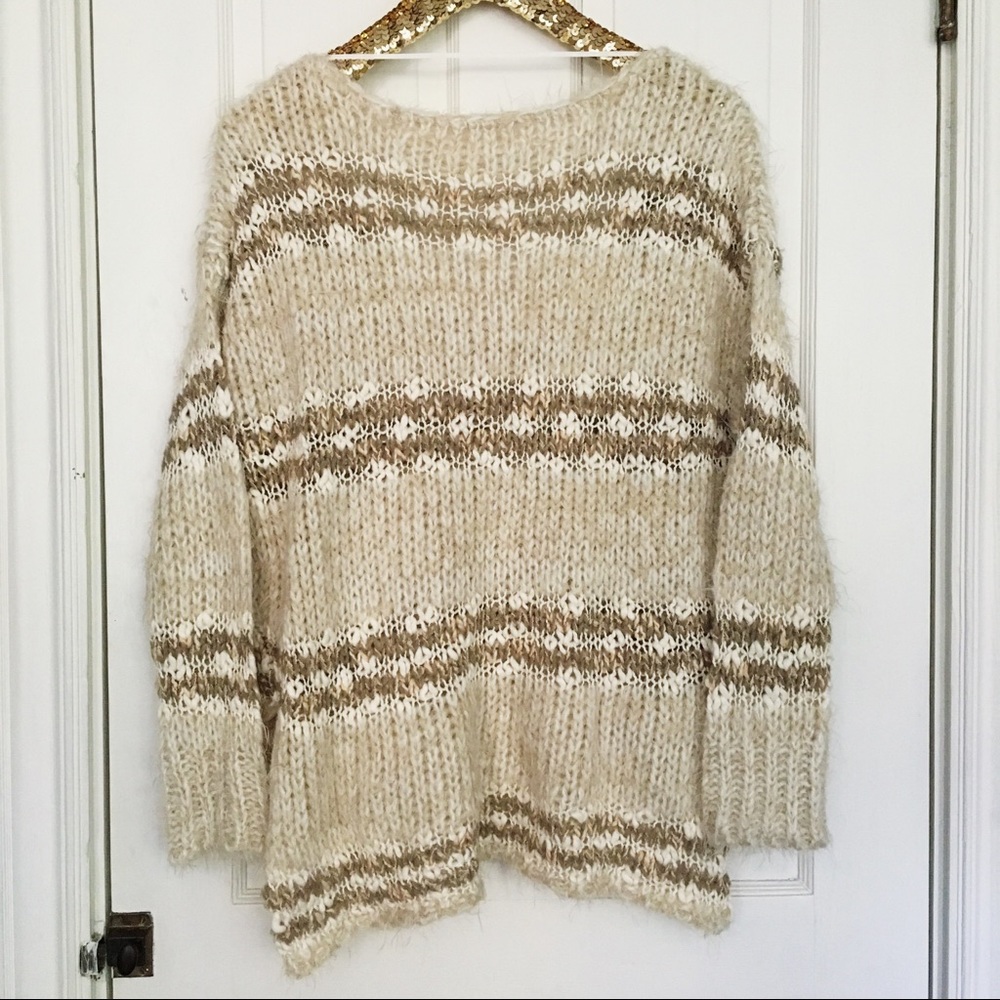 {Free People} Cream Knit Sweater - Picture 3 of 5