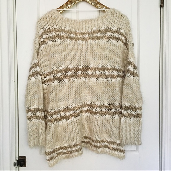 {Free People} Cream Knit Sweater - Picture 3 of 5